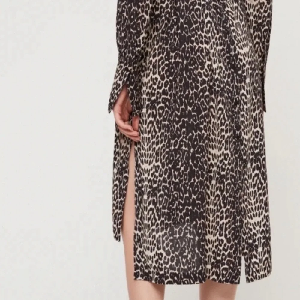 All saints leopard midi dress long sleeve - Picture 7 of 14